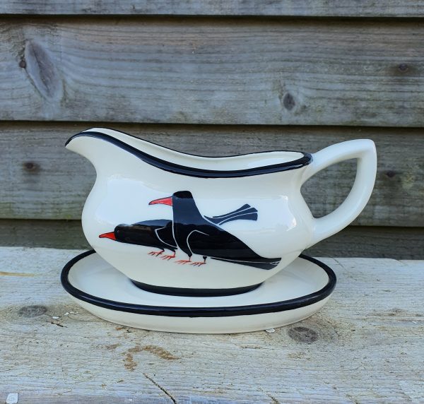 Cornish Chough Gravy Boat and Stand