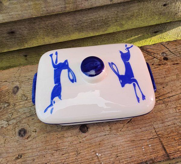 Running Hare butter dish